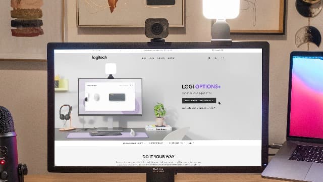 Logitech for Creators Litra Glow Premium LED Streaming Light with TrueSoft, adjustable mount, video lighting for recording streams, PC/Mac - Graphite