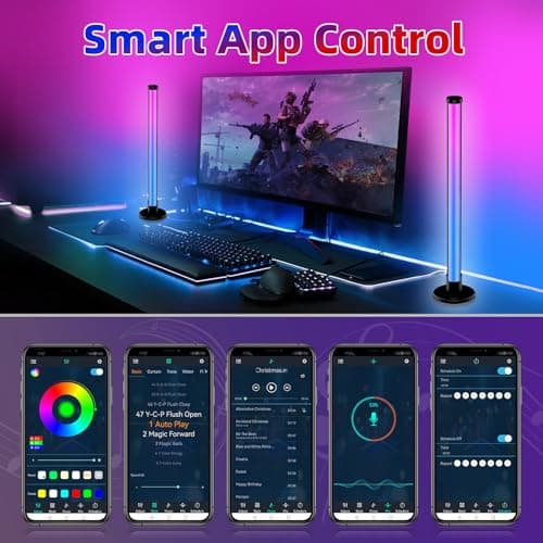 Smart LED Light Bars, RGB IC Light Bar for Room, 16 Million Colors & 213 Preset Modes, Music Sync Gaming Lights, App Control & Remote Control Ambient Lighting for TV Backlight, Game Room Lights Decor