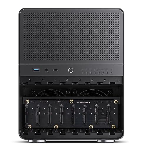 JONSBO N3 Mini-ITX NAS PC Chassis, ITX Computer Case, 8HHD+1-SSDD isk Bays NAS Mini Aluminum with Steel Plate Case, Built-in 2x10cm Fan, Power Support: SFX105mm, Support 130mm CPU Cooler