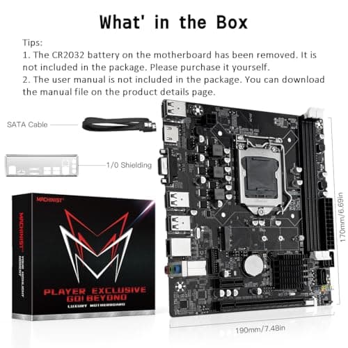 MACHINIST H61 LGA 1155 (Intel 2th/3th Gen) Gaming Motherboard, Flex-ATX Computer Motherboards Support PCIe 2.0, 100M LAN, DDR3, SATA M.2 for Intel i3,i5,i7/Xeon E3 V2/Pentium