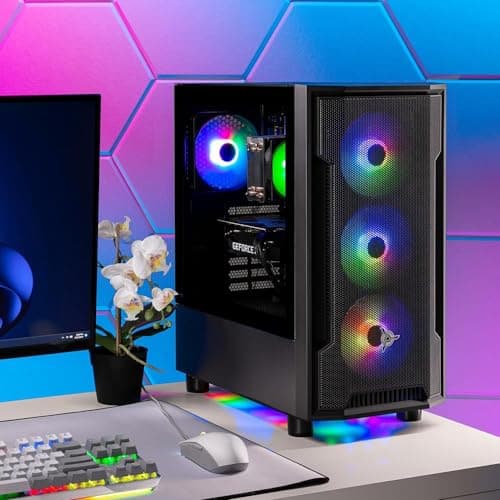 Skytech Shadow Gaming PC Desktop, Intel i5 13400F 2.5 GHz (4.6GHz Turbo Boost), NVIDIA RTX 4060 8GB GDDR6, 1TB SSD, 32GB DDR5 RAM 5200 RGB, 650W Gold PSU, Wi-Fi, Win 11 Home, AR Feature on Mobile