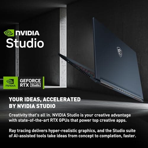 MSI Stealth 16 AI Studio 16” 240Hz QHD+ Gaming Laptop: Intel Core Ultra 9, NVIDIA Geforce RTX 4060, 32GB DDR5, 1TB NVMe SSD, Thunderbolt 4, Cooler Boost Trinity+, Win 11 PRO: Star Blue A1VFG-028US