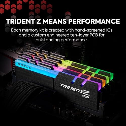 G.SKILL Trident Z RGB Series (XMP) DDR4 RAM 32GB (2x16GB) 3600MT/s CL18-22-22-42 1.35V Intel AMD Desktop Computer Memory UDIMM (F4-3600C18D-32GTZR)