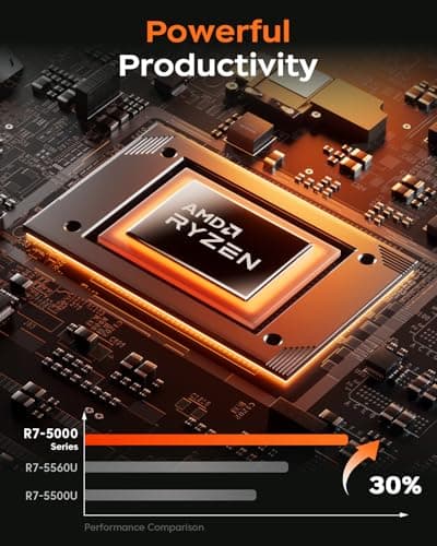 2025 AMD Laptop, 16.0inch Laptop Computer with AMD Ryzen 7 5000 Series(8C/16T, Up to 4.3GHz), 16GB RAM 512GB NVMe SSD Windows 11 Laptop, Radeon RX Vega 8 Graphics,WiFi 6, Backlit KB,53Wh Battery,Gray