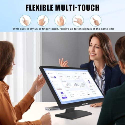 24 Inch Touchscreen Monitor, IPS FHD 1080P Touch PC Display, 100Hz, LED Backlit Multi-Touch Monitor, VESA, HDMI & VGA & USB Computer Touch Screen for Gaming, Business, Warehouse, Bar, Gym