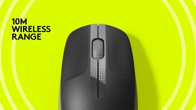 Logitech Wireless Mouse M190 - Full Size Ambidextrous Curve Design, 18-Month Battery with Power Saving Mode, Precise Cursor Control & Scrolling, Wide Scroll Wheel, Thumb Grips - Mid Grey