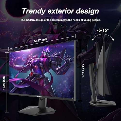 27inch Gaming Monitor - 1ms 380Hz 1080p Flat, HDR10 Height/Tilt/Swivel/Pivot Adjustable RGB Anti-Glare Display, HDMI/DP, FreeSync, G-Sync, 300 cd/m² Bright LEDs
