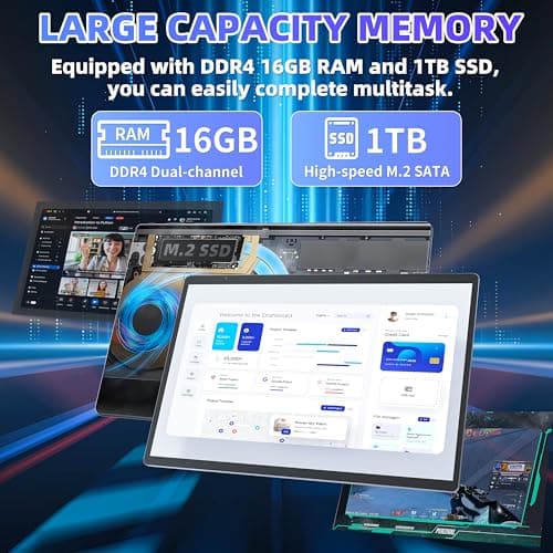 【Win 11 Pro/Office 2019】2-in-1 Convertible Laptop, 14" 2.2K Touchscreen, Detachable Magnetic Keyboard, 12th Gen Alder Lake-N95, 16GB DDR5 RAM, 512GB/1TB SSD, HD Camera, Cooling Fan, Type-C (1T SSD)