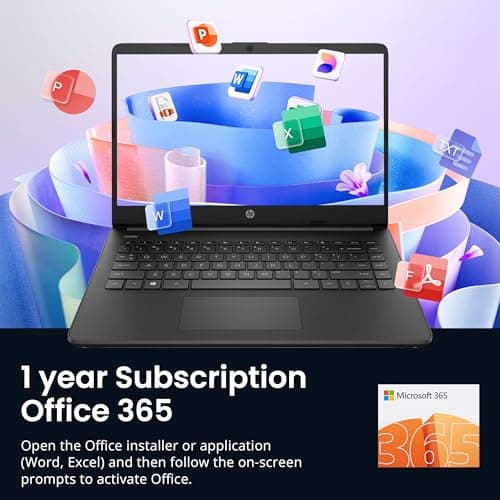 HP Flagship 14" HD Laptop with 1 Year Office 365 | 16GB RAM | 1.28TB Storage(128GB EMMC & 160GB Docking Station Set & 1TB Cloud Storage) | Intel 4-Core Processor | Webcam | Wi-Fi | Windows 11 | Black