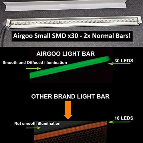 airgoo Addressable RGB PC LED Light Bar, AG-NEON-DLS30-1 Aluminum Alloy Shell Neon Strip, for 5V 3-pin argb Header or AG-DRGB16 SignalRGB Controller(Not Included), Come with Magnets, Easy to Install