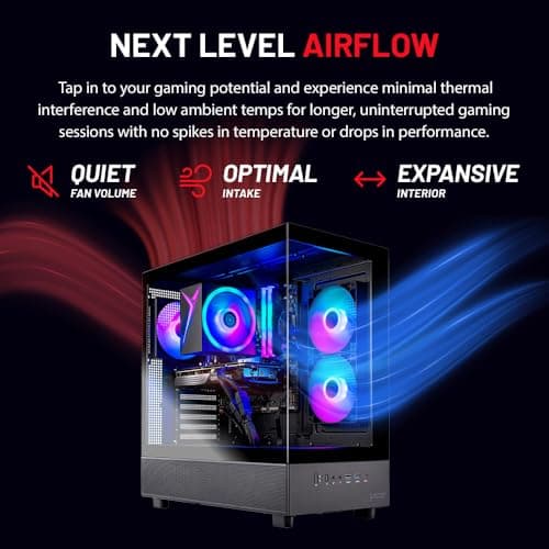 Skytech Azure Gaming PC Desktop, Ryzen 7 7700 3.8 GHz (5.3GHz Turbo), NVIDIA RTX 5060 8GB, 1TB NVMe SSD, 32GB DDR5 RAM 5200 RGB, 650W Gold PSU, Wi-Fi, Win 11