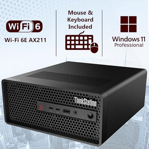 Lenovo ThinkStation P3 Ultra Small Form Factor i7-13700T, 64GB DDR5, 1TB NVMe, T400 4GB Graphics, WiFi 6 + BT, RJ-45, 3X miniDP, 3X DP Port (6 Monitor max), Win 11 Pro, 3YR, Business Desktop