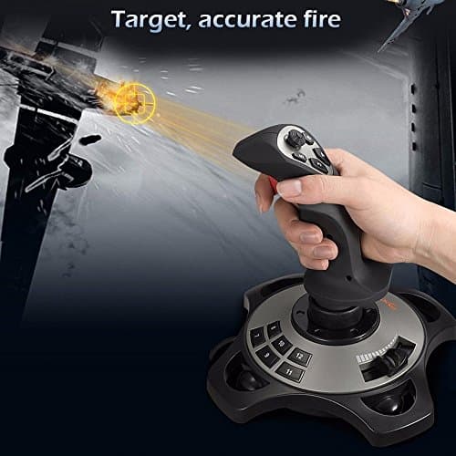 PC Joystick, USB Gaming Flight Simulator Game Controller with Vibration Function and Throttle Control, PXN 2113 Wired Gamepad Flight Sim Stick for Windows PC/Computer