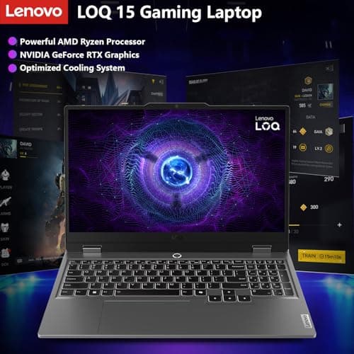 Lenovo LOQ 15 15ARP9 RTX 4050 Gaming Laptop, 15.6 FHD 144Hz IPS Display, AMD Ryzen 7 7435HS, NVIDIA GeForce RTX 4050, 32GB DDR5 RAM, 1TB SSD, Backlit Keyboard, Wi-Fi 6, Bundle with PCO Laptop Cooler