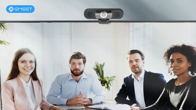 EMEET 3-in-1 4K Webcam with Microphone and Speaker, C980 PRO 60°-98° Wide Angle Webcam w/ 4 Noise Cancel Mics, 2 Speakers, Fixed Focus, Magnetic Privacy Cover, Great for Group and Personal Video Calls