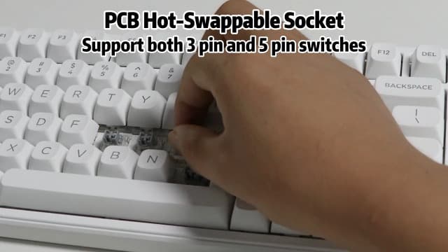 HUO JI E-Yooso Creamy Mechanical Keyboard Wired, Hot Swappable, Pre-lubed Linear Switches, Gasket Structure with Sound Dampening Foam, RGB Backlit, 99 Keys Custom Gaming Keyboard for PC/Mac,White