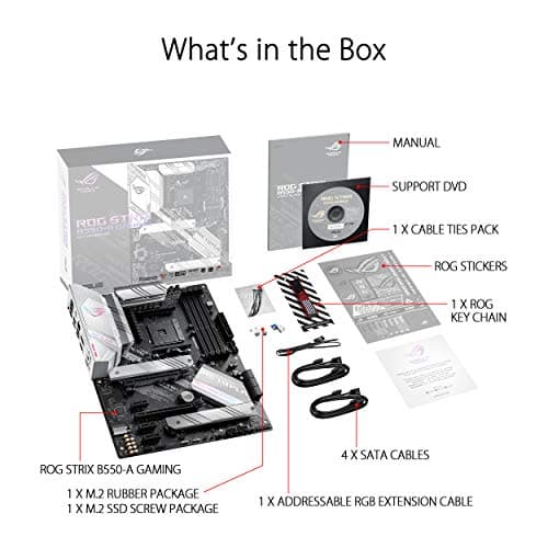 ASUS ROG Strix B550-A Gaming Desktop Motherboard - AMD B550 Chipset - Socket AM4 - ATX - 128 GB DDR4 SDRAM Maximum RAM - DIMM, UDIMM - 4 x Memory Slots - HDMI - DisplayPort - 6 x SATA Interfaces