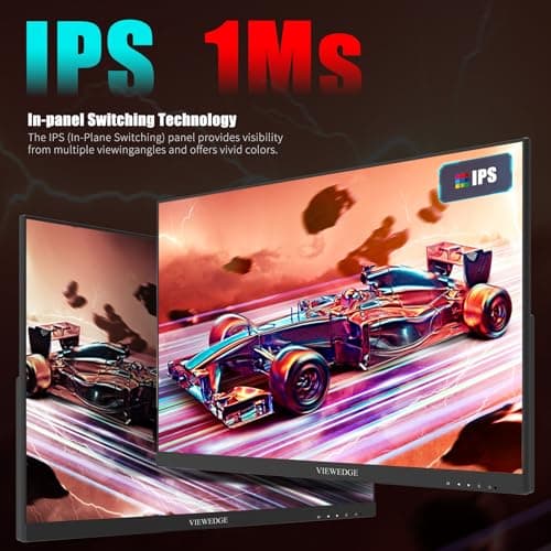 24 Inch Gaming Monitor with 165hz/144hz, IPS 1ms, FHD 1080p and HDR 10 | PC Computer Monitor with 105% sRGB, Bluelight Filter, 2 HDMI & 1 DP Port, Support Freesync and Wall Mounted