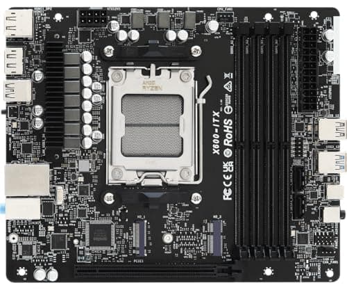 ASRock DeskMeet X600 Barebone Kit - AM5, Ryzen 9000/8000/7000, DDR5-7200+, PCIe 4.0 x16, Dual M.2 (Gen5+Gen4), USB4, 500W PSU, 8L Compact (No CPU/RAM/Storage)