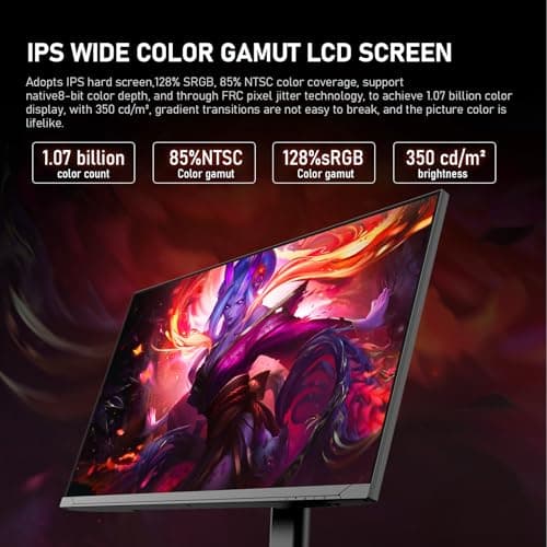 27 inch IPS PC Screen, 4K Gaming Monitor 144Hz, 1ms, FreeSync, 128% sRGB, 178° Wide Viewing Angle, HDMI 2.1, DisplayPort,Height-Adjustable and Swivel,75 * 75MM Wall Mount Compatible - Black
