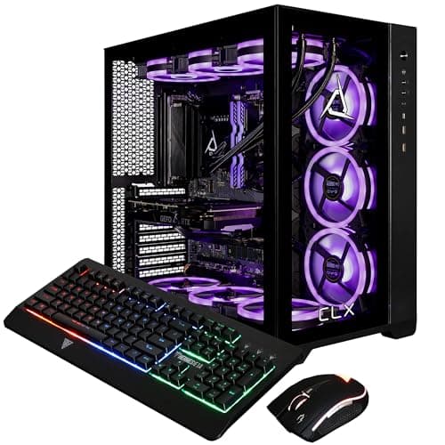 CLX Set Gaming Desktop - Liquid Cooled Intel Core i9 13900KF 3GHz 24-Core Processor, 64GB DDR5 Memory, GeForce RTX 4070 12GB GDDR6X Graphics, 2TB SSD, 6TB HDD, WiFi, Windows 11 Home 64-bit