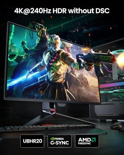 Silkland 80Gbps DisplayPort Cable 2.1 6.6FT [VESA Certified], [8K@240Hz, 4K@540Hz 360Hz 240Hz] DP 2.1 Cable 16K, DP80 HDR DSC Display Port Cord Compatible FreeSync Gaming Monitor 5090 7900XTX, S1334