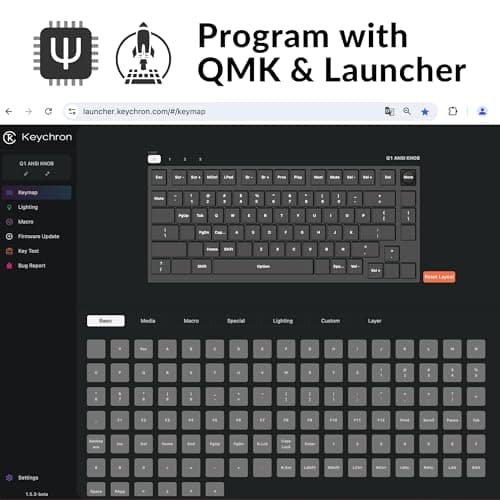 Keychron Q1 RGB Wired Custom Mechanical Keyboard, 75% Layout QMK/VIA Programmable Macro with Hot-swappable Gateron G Pro Brown Switch Double Gasket Compatible with Mac Windows Linux (White) -Version 2