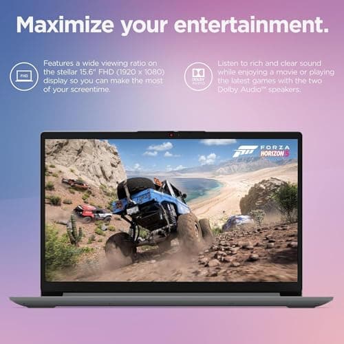 Lenovo IdeaPad 1i Laptop with Microsoft 365 Home and Business • 12GB RAM • 1TB Cloud Storage and 256GB SSD • Intel Core • 15 Anti-Glare Screen • WiFi-6 • 11HR Battery • Windows 11 • w/o Earbuds
