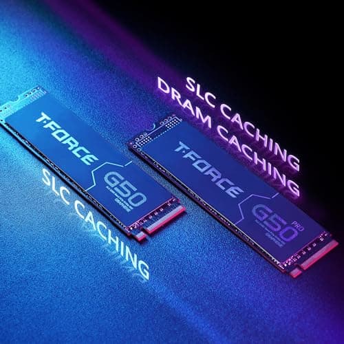 TEAMGROUP T-Force G50 1TB SLC Caching 3D TLC NAND NVMe InnoGrit PCIe Gen4x4 M.2 2280 Gaming SSD with Ultra-Thin Graphene Heat Spreader Works with PS5 Read/Write 5000/4800 MB/s TM8FFE001T0C129