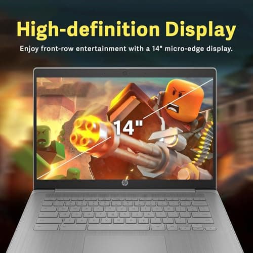 HP Chromebook 14" HD Flagship Laptop for Student Business, Quad-Core Celeron N4120 Processor, 4GB RAM, 192GB Storage (64GB eMMC + 128GB Card), Webcam, WiFi, Long Battery, Chrome OS+HubxcelAccessory