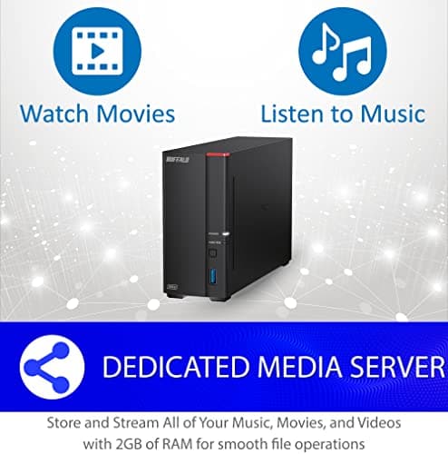 BUFFALO LinkStation 710 2TB 1-Bay NAS Network Attached Storage with HDD Hard Drives Included NAS Storage That Works as Home Cloud or Network Storage Device for Home