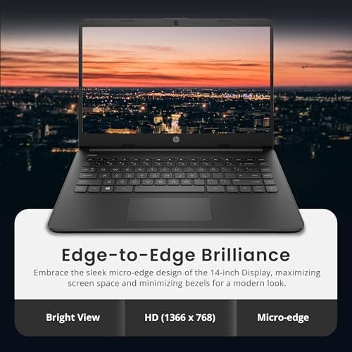 HP Flagship 14" HD Laptop with 1 Year Office 365 | 16GB RAM | 1.28TB Storage(128GB EMMC & 160GB Docking Station Set & 1TB Cloud Storage) | Intel 4-Core Processor | Webcam | Wi-Fi | Windows 11 | Black