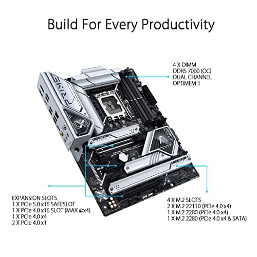 ASUS Prime Z790-A WiFi 6E LGA 1700(Intel 14th,13th&12th) ATX Motherboard (16+1 DrMOS, PCIe 5.0,DDR5,4X M.2 Slots,2.5 Gb LAN,USB 3.2 Gen 2 Front Panel Type-C, Thunderbolt 4/USB4, DP)