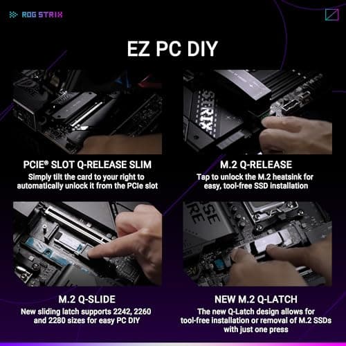ASUS ROG Strix X870E-E Gaming WiFi AMD AM5 X870 ATX Motherboard 18+2+2 Power Stages, Dynamic OC Switcher, Core Flex, DDR5 AEMP, WiFi 7, 5X M.2, PCIe® 5.0, Q-Release Slim, USB4®, AI OCing & Networking