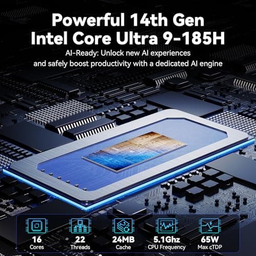 GEEKOM IT1 Mega AI Mini PC(3-Year Quality Support),14th Gen Intel Core Ultra U9-185H (Up to 5.1Ghz) Mini Computers 32GB DDR5 & 2TB NVMe SSD Mini Desktop ARC Gpu/AI Boost/Dual LAN/WiFi 7/BT5.4/8K/USB4