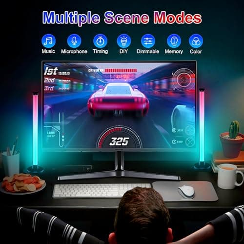 Smart LED Light Bars, RGB IC Light Bar for Room, 16 Million Colors & 213 Preset Modes, Music Sync Gaming Lights, App Control & Remote Control Ambient Lighting for TV Backlight, Game Room Lights Decor