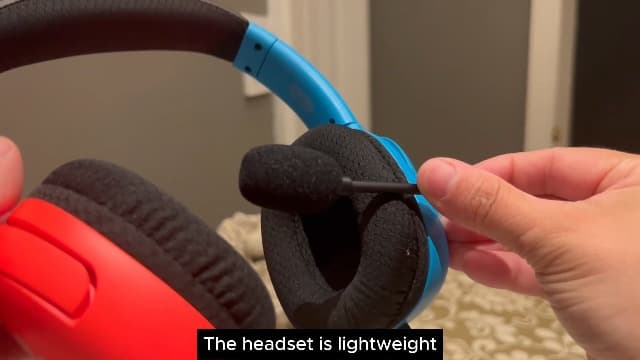 Gaming Headset for Nintendo Switch/Lite/OLED, Gaming Headphones with Mic for Nintendo Switch Fortnite/Sports (Red/Blue)