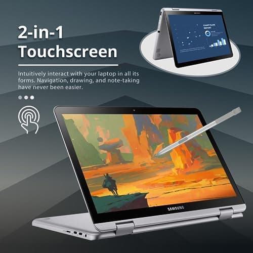 Samsung Chromebook Plus V2 2-in-1 12.2" WUXGA LED Touchscreen Laptop, Intel Celeron 3965Y, 4GB RAM, 64GB eMMC, 2 Cameras, Stylus Pen, Island-Type KB, Wi-Fi 5, Chrome OS, Silver(Renewed)