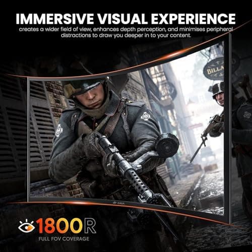 ZZA 27 Inch Gaming Monitor, Computer Monitor Frameless Ultra-Fast 280Hz/240Hz 1ms FHD 1080P,Curved Monitor 1800R|FreeSync|99% sRGB|HDR|Low Blue Light|HDMI DP Ports|VESA Mount|Metal Stand
