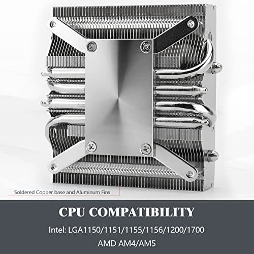 Thermalright AXP90-X53 Black Low Profile ITX CPU Air Cooler, 53mm Height, TL-9015B Slim PWM Fan ITX CPU Heatsink Cooler, AGHP Technology, for AM4/ AM5/Intel 1700/1150/1151/1200/1851(Black)