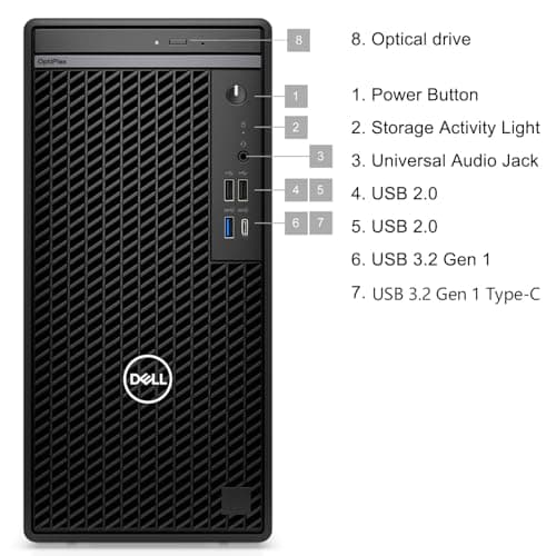Dell OptiPlex 7020 Desktop Computer, 7000 Tower Dekstop PC, Intel Hexa-Core i5-12500 (Beat i7-11700), 32GB DDR5 RAM, 1TB PCIe SSD, DVDRW, USB WiFi Adapter, RJ-45, HDMI, DisplayPort, Windows 11 Pro