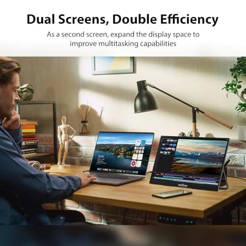 InnoView Portable Monitor 18.5 inch 100HZ 120% sRGB, 1080P FHD IPS Large Portable Monitors for Laptop USB C HDMI HDR Travel Monitor with Kickstand Mac PC Xbox PS4/5 Switch
