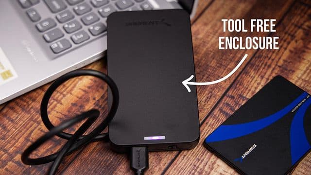 SABRENT 2.5 Inch SATA to USB 3.0 Tool Free External Hard Drive Enclosure [Optimized for SSD, Support UASP SATA III] Black (EC-UASP)