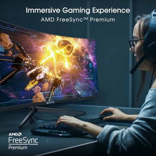 Sceptre New Curved 30-inch Gaming Monitor 200+Hz Build-in Speakers 2560 x 1080p HDMI x2 DP x2 2025