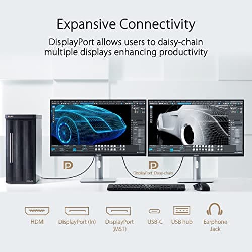 ASUS ProArt Display 27” 4K HDR Professional Monitor (PA279CRV) - IPS, UHD (3840 x 2160), 99% DCI-P3/Adobe RGB, ΔE < 2, Calman Verified, USB-C PD 96W, DisplayPort, Daisy-Chain, Ergonomic, 3yr Warranty