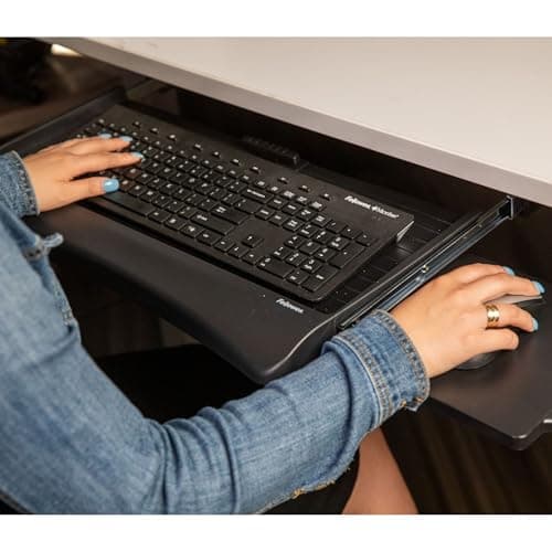 Fellowes Office Suites Underdesk Keyboard Drawer, Black/Silver (9140305)