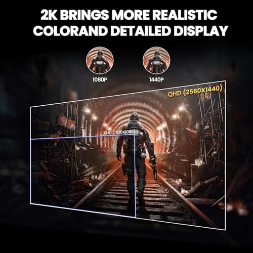 CRUA 27Inch Gaming Monitor 360HZ, QHD 1440P 120% sRGB IPS Computer Monitor with Built in Speaker, Height/Pivot/Swivel/Tilt Adjustable Vertical Monitor, Support FreeSync, DP&HDMI, Wall Mount-Black