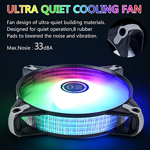 DS RGB Fans, 120mm 6 Pack Case Cooling LED Fans for White Black PC Case, CPU Cooler and Radiators System (DK Series)