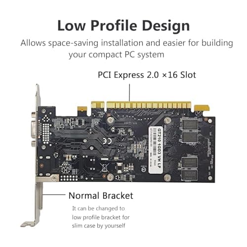 QTHREE GeForce GT 210 Low Profile Graphics Card, 1024 MB DDR3 64 Bit,Video Card for PC GPU,PCI Express x16,HDMI,VGA