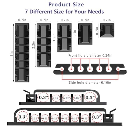 ELII 327 PCS Cable Management Kit 4 Cable Cable Sleeves,65 Cable Clips with 13Cord Holders,25 Roll Cable Organizer Straps,200 Fastening Cable Ties,20 Cable Zip Tie Mounts for Computer (Black)